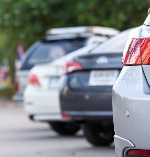 Cars parked in parking lot